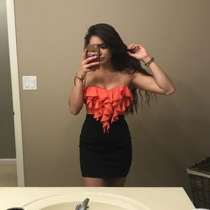 Body con dress with fringe